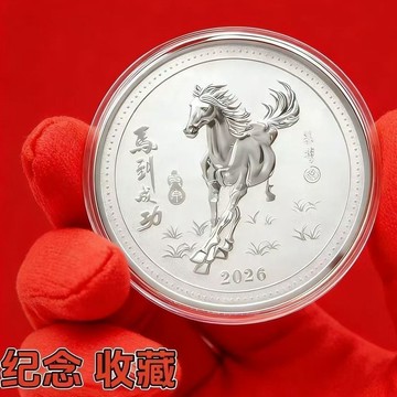 臺灣出貨🌺2026馬年紀念創意禮品馬到成功紀念幸運幣收藏品12生肖紀念幣金色