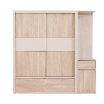 【MUNA家居】萊米克6.4X6.6尺推門衣櫥/共兩色淺白雙色