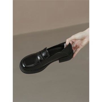 小碼女鞋313233秋冬小個子樂福鞋厚底增高鞋軟皮不累腳通勤超小碼