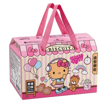 AMANDIER 雅蒙蒂 Hello Kitty 曬黑款造型餅乾提盒 藍莓風味  240g  1個