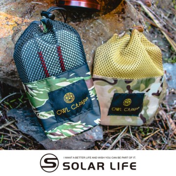 OWL CAMP 迷彩便當袋-小.煮飯神器便當袋 網眼束口袋 網布收納袋 透氣網袋  旅行抽繩袋