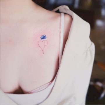 「愛與永恆」藍色繡球花 紋身貼紙 微刺青 IG 小清新 小心機 紋身貼 小紅書同款 可愛 抖音 超美 性感 網紅 設計款