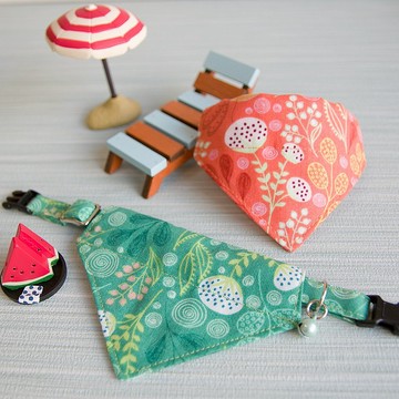 熱情森巴 - 牛仔領巾款 貓項圈 狗項圈 客製化尺寸 刻字服務 吊牌