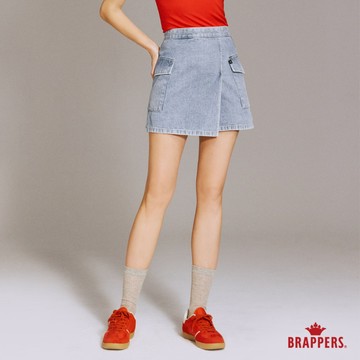 BRAPPERS 女款 Boy friend系列-全棉短裙-淺藍