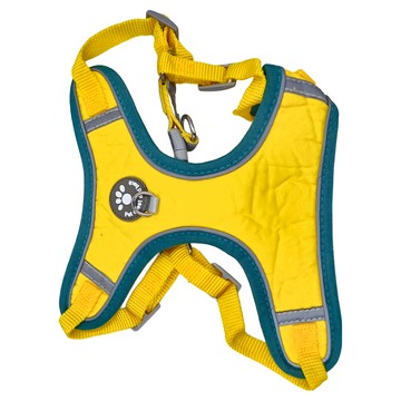 撞色中大型狗反光胸背帶 黃色  L  1條