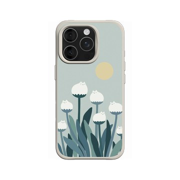 iPhone 16 Pro SolidX 貝殼灰 - ilovedoodle (Lim Heng Swee) - White Cat Flowers - 白貓花朵
