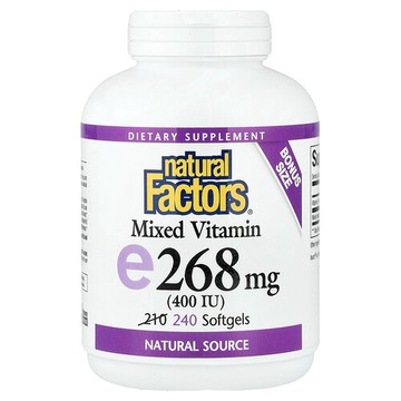 Natural Factors, 混合維生素 E，268 毫克（400 國際單位），240 粒軟膠囊