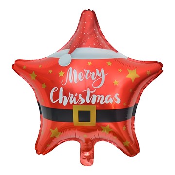 葉子小舖 聖誕節氣球 立體氣球 一般 聖誕老人五角星  50入