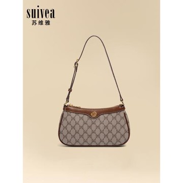 新款質感法式腋下包簡約時尚百搭手提包精致輕奢休閑老花單肩包