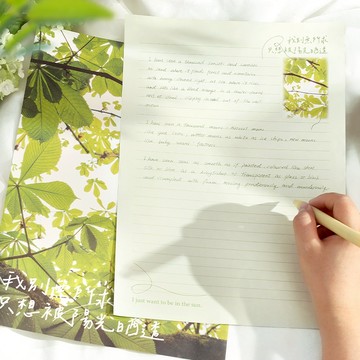 🍋檸檬青🍋清倉現貨春日邀請函系列4款A4信紙+信封套裝INS風景手寫信