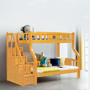 免運 熱銷 書架 書櫃 置物架 附發票 簡約上下雙層床實木兒童多功能組合男孩女孩高低橡膠木雙人子母床