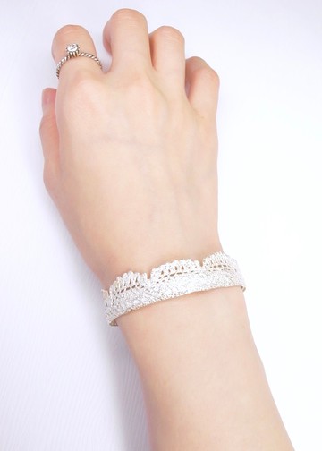 《二毛銀》純銀蕾絲手環（女生款）