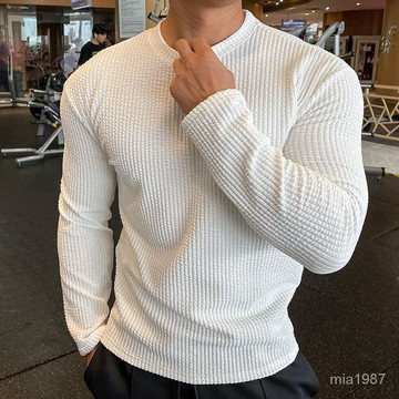 【精品男裝】終極支撐健身衣服男潮流休閒運動長袖寬鬆透氣跑步訓練套頭上衣 ORGM