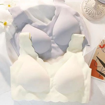 冰絲內衣女寬肩帶無鋼圈小胸固定杯聚攏防下垂運動文胸外擴胸罩薄