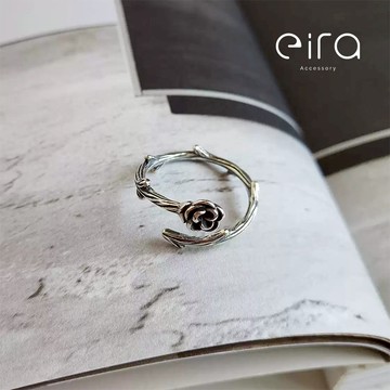 Eira Accessory 玫瑰荊棘戒指‧925純銀戒指‧可調式戒指‧朋克 率性 戒指 中性 CKJZ0043A