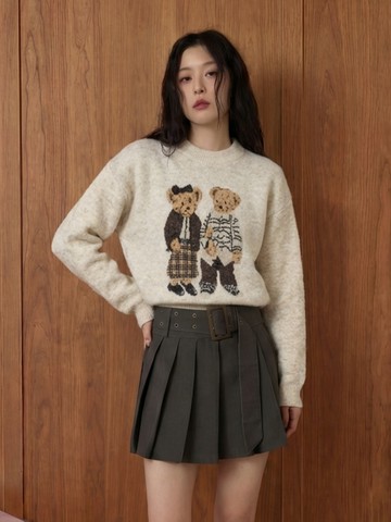 俏皮小熊毛織上衣