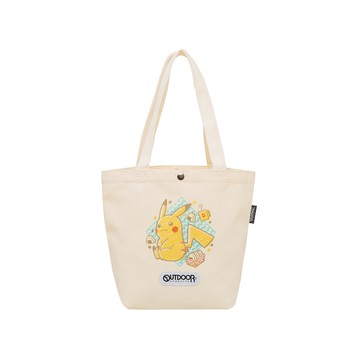 【OUTDOOR】Pokemon聯名款手繪風皮卡丘帆布提袋-黃色 ODGO21B06YL