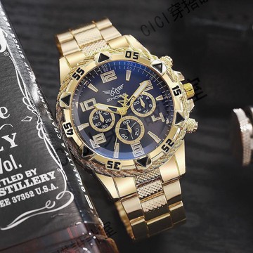 《下單》網紅新款綠水鬼同款手錶圓形男士高檔帥氣非機械錶全自動高級名牌機械錶手錶男生男士手錶防水手錶運動手錶【亞德機械五金家居】