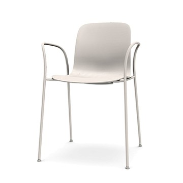 Substance Chair 極簡扶手椅（白座面、白鋼腳）