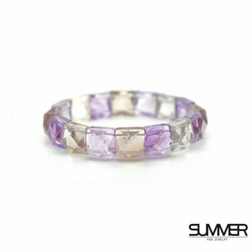 【SUMMER寶石】貴人相助招財運紫黃晶切面手排 (12mm)