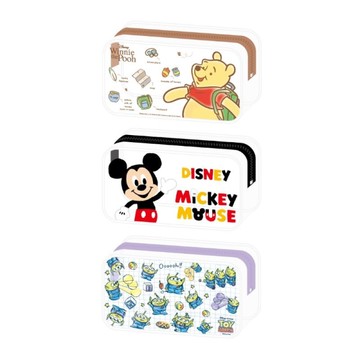 迪士尼Disney 透明萬用筆袋-維尼/米奇/三眼怪