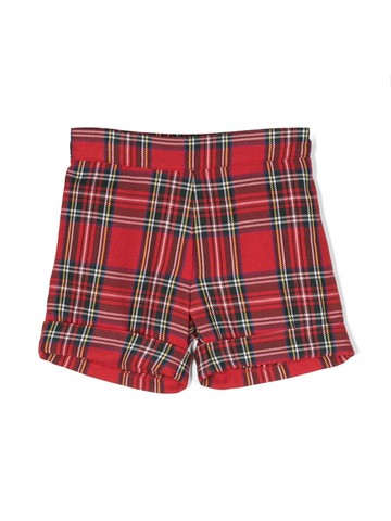 Siola - tartan-check elasticated-waist shorts - kids - Cotton/Polyester - 18 mth - Red