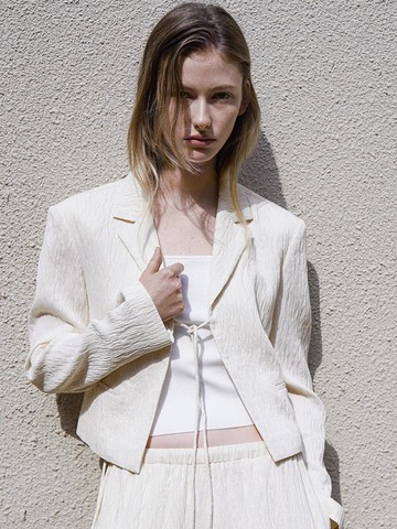ROSE RIBBON SET-UP BLAZER (jacket-3019)