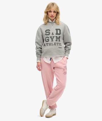 Superdry Women's Women's Athletic Essentials Vintage Washed Graphic Jogger Pink / Soft Pink - Size: 14 Size: 10