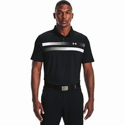 Under Armour Mens Performance Graphic Polo  Black 001White  Small