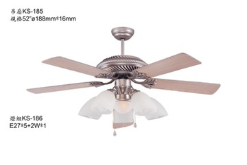 【燈王的店】《台灣製燈王強風吊扇》52吋吊扇+吊扇燈5+1燈(馬達保固十年) ☆KS-185+KS-186