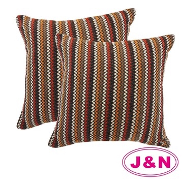 【J&N】異國風情採紋抱枕6060橘(2入)