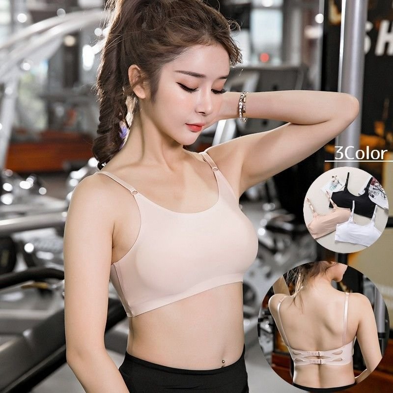 ノンワイヤーブラジャー スポーツブラ レディースインナー 女性 ジュニア ナイトブラ ダブルホック カップ付き パッド ショルダーストラップ 長さ調整  通販 LINEポイント最大0.5%GET | LINEショッピング