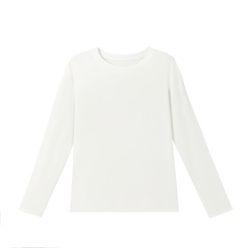 KR SKANGEL 撞色拉格蘭長袖打底衫 雲柔白 舒適親膚保暖  1件  均碼