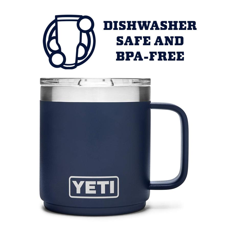 YETI Rambler 10オンス スタッカブルマグ マグスライダー蓋付き 真空断熱 ステンレス製、ネイビー