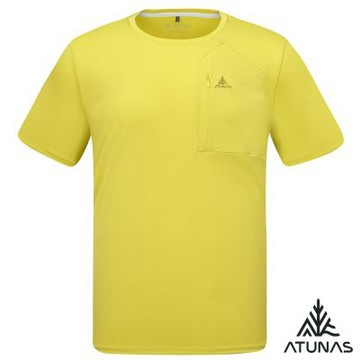 【ATUNAS 歐都納】男款循環酷涼節能抑菌短袖T恤A1TS2602MC黃綠/涼感透氣/抑菌抗臭/快乾排汗/抗紫外線