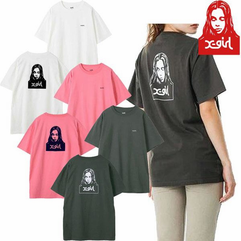 X-girl定番グラフィックFACEのバックプリントが印象的な半袖Tシャツレディースファッション トップス Tシャツ X-girl ☆セール SALE☆ エックスガール X-GIRL FACE S/S TEE