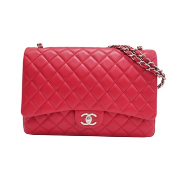 CHANEL 香奈兒 紅色 羊皮 MAXI JUMBO COCO 33 肩背包 銀扣 【二手名牌BRAND OFF】