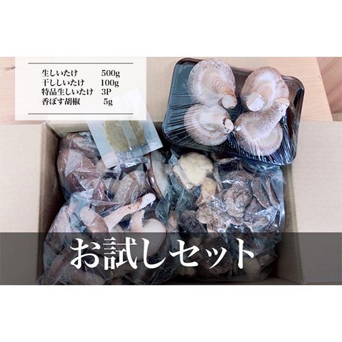 大分県産お試しセット 生しいたけ＆特品しいたけ＆干し椎茸(かぼす胡椒付) 由布のしいたけ 送料込