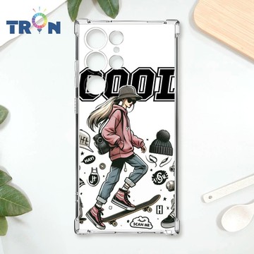 TRON 三星 S23 Ultra 雜誌風潮流女孩 四角防摔 軟殼 手機殼