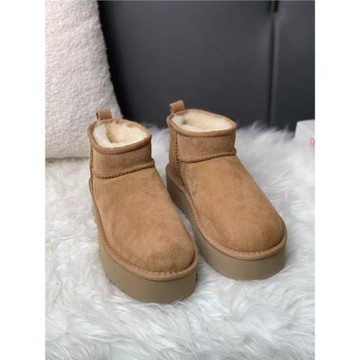 河南桑坡村皮毛一體雪地靴女款2025年新款冬季周冬雨同款加絨厚底