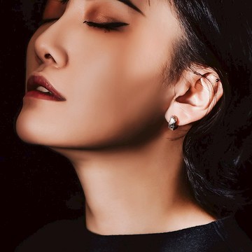 Meteor - 迷途之星系列 小圈隕石純銀耳環-銀白