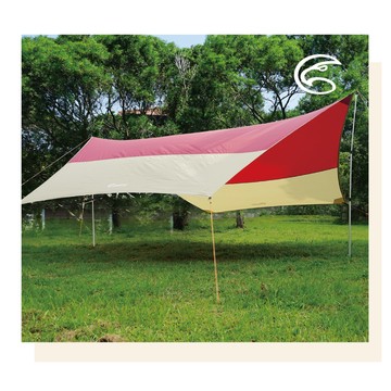 ADISI 大六角蝶形天幕帳 AT22010 【580*580cm/紅/卡其】