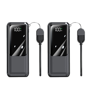 【MCK】MCK-NPCG 10000mah 自帶線顯屏行動電源組｜黑+黑