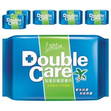 康乃馨 加護抗菌潔膚巾 茶樹精油+天然酵素  1入  6包
