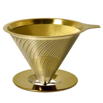 Driver 鈦 黃金流速濾杯 附底盤  GB-TIG20262  1組