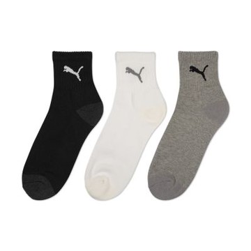 【PUMA官方旗艦】Fashion素色跳豹消臭厚底短統襪 3雙組 男性 BB156401