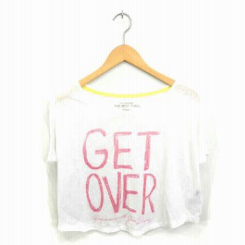 中古】ページボーイ カットソー Tシャツ ショート 英字 プリント ボートネック 透け感 半袖 F ホワイト ピンク 白 通販  LINEポイント最大1.0%GET LINEショッピング