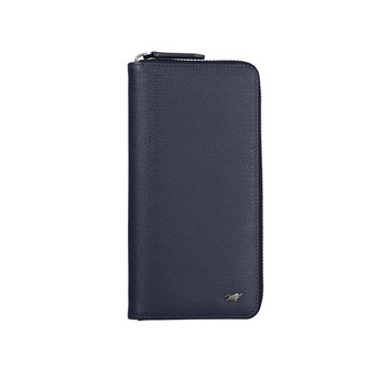 BRAUN BUFFEL 台灣總代理 安德勒-1 12卡拉鍊長夾-深藍/BF531-601-DB