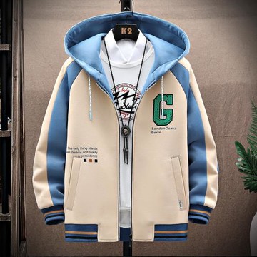 外套男士春季2024新款韓版潮流潮牌休閑連帽夾克衫痞帥運動上衣服