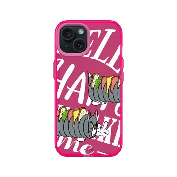 iPhone 15 Clear 粉漾桃 - 湯姆貓與傑利鼠 Tom and Jerry - 湯姆貓三明治